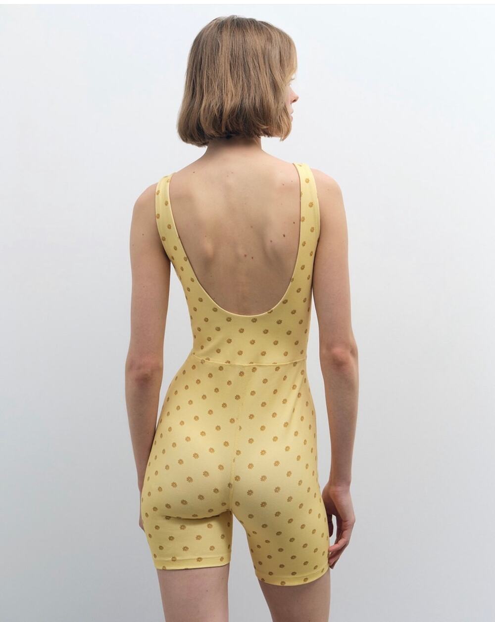 NWT MATE the Label Organic Stretch Printed Unitard L Chamomile Floral GOTS